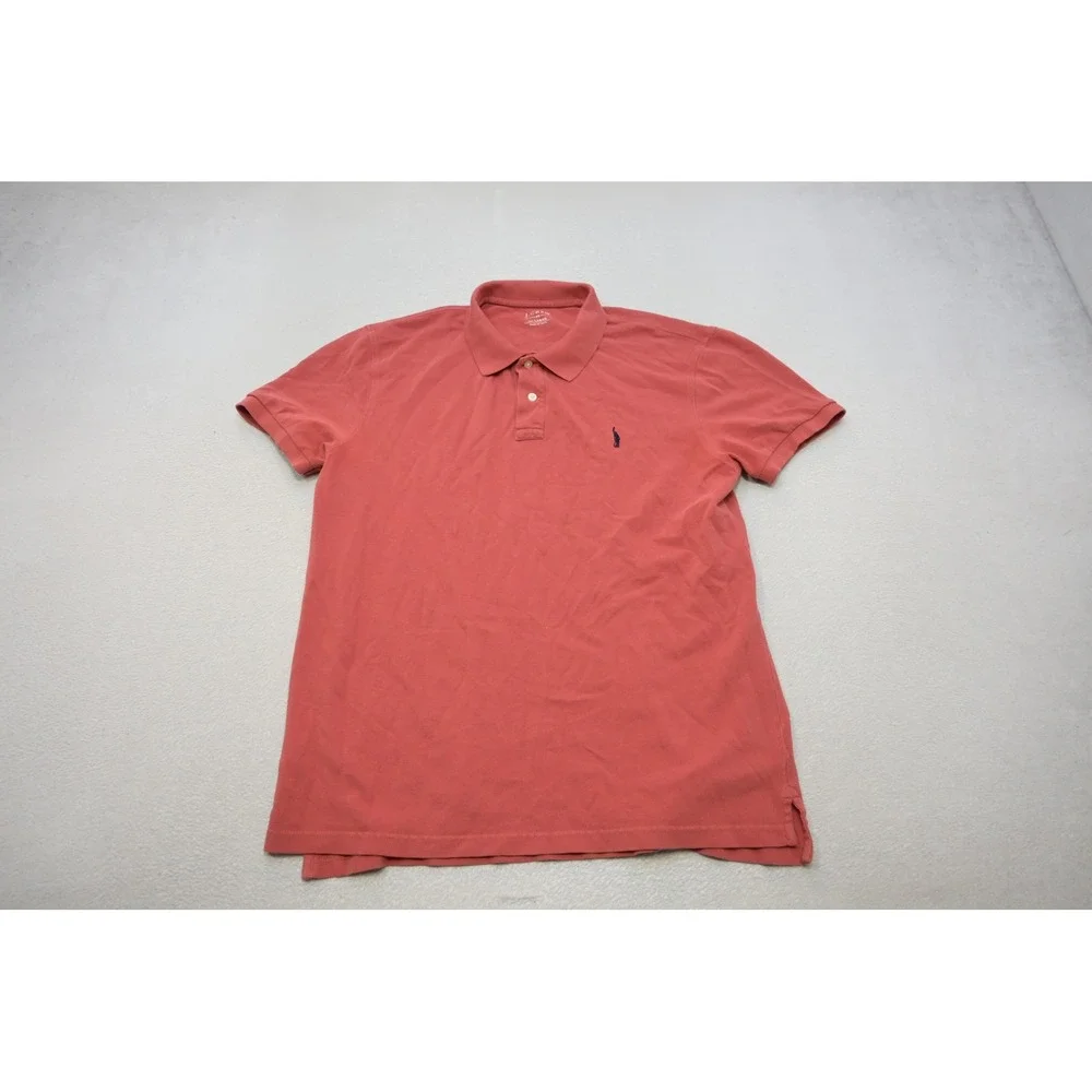 J. Crew Polo Shirt Mens Large Salmon Pink Casual Short Sleeve Excellent